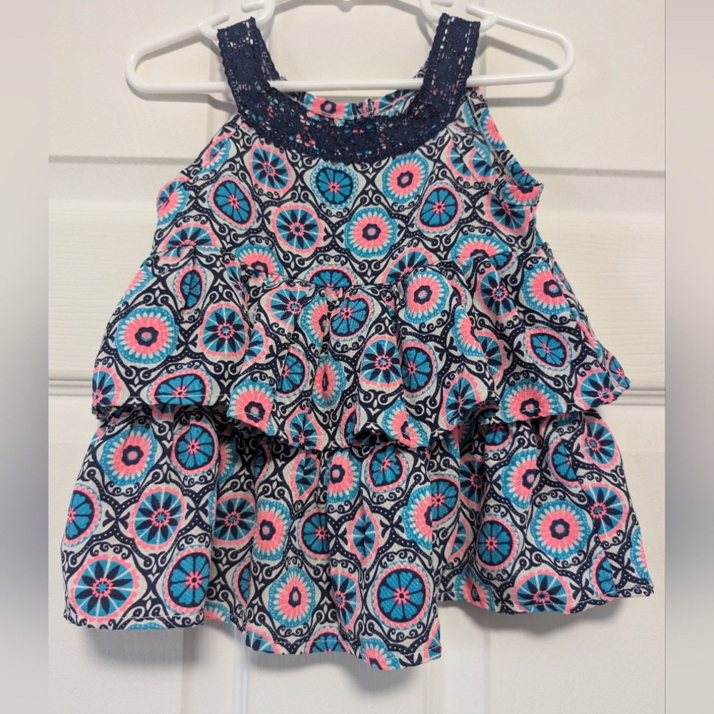 Healthtex Pink and Blue Ruffle Blouse